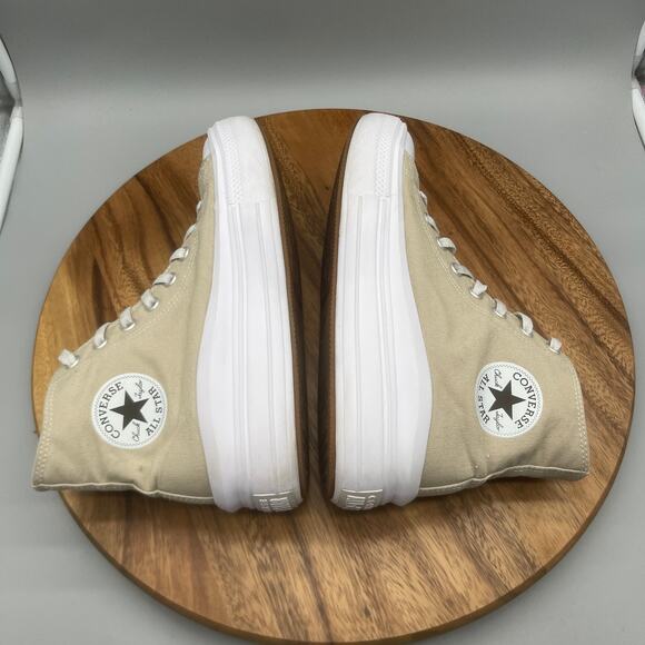 Converse CTAS All Star Lift Shoes Womens 10 Tan Canvas Hi Top Platform Sneakers - Picture 6 of 8